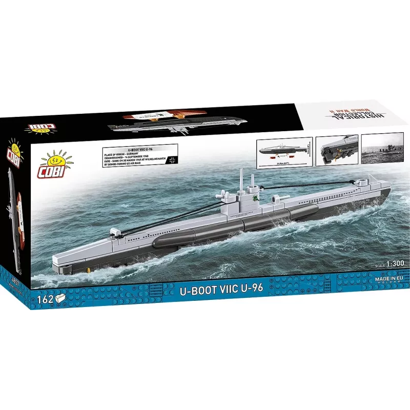 Modelo a escala de submarino Cobi Type VIIC 1:300, set 4857