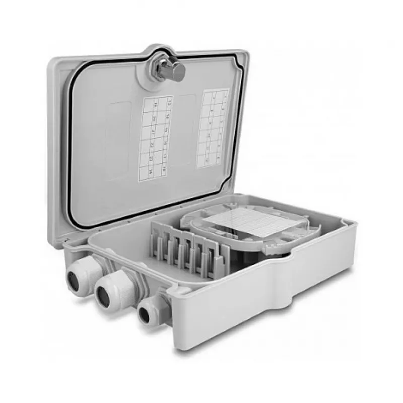 Caja de distribución de fibra óptica DeLOCK 6 puertos IP55 impermeable gris