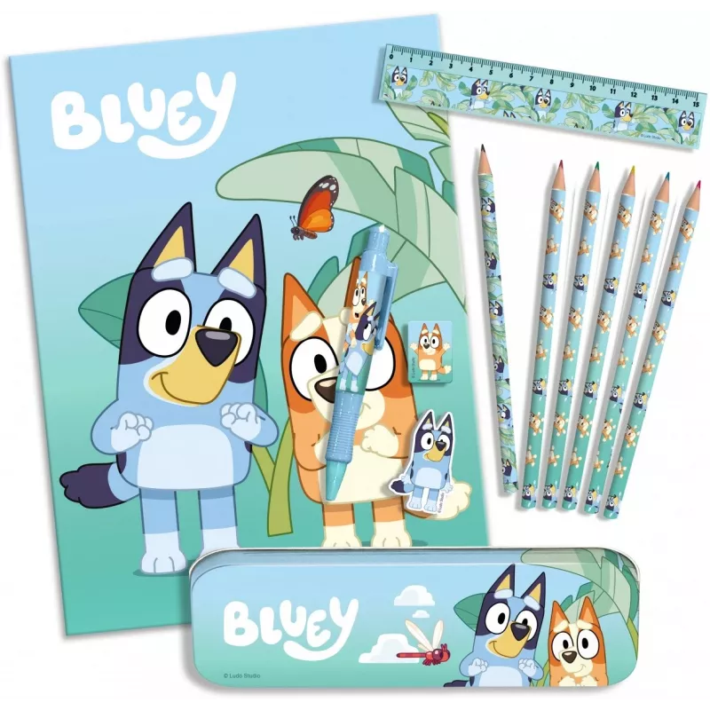 Set de papelería 12 piezas Bluey