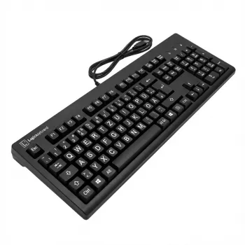 Teclado mecánico LogicKeyboard XL-Print White on negro TITAN DE PC — Distribución alemana