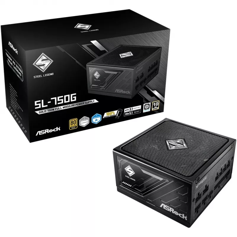 Fuente de alimentación ASRock STEEL LEGEND 750W 80 Plus Gold