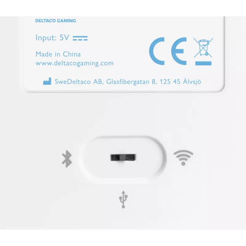 Deltaco GAM-100-W-DE. Teclado factor de forma: 65%. Estilo de teclado: Recto. Interfaz de dispositivo: USB + Bluetooth, interruptor de tecla: interruptor mecánico,