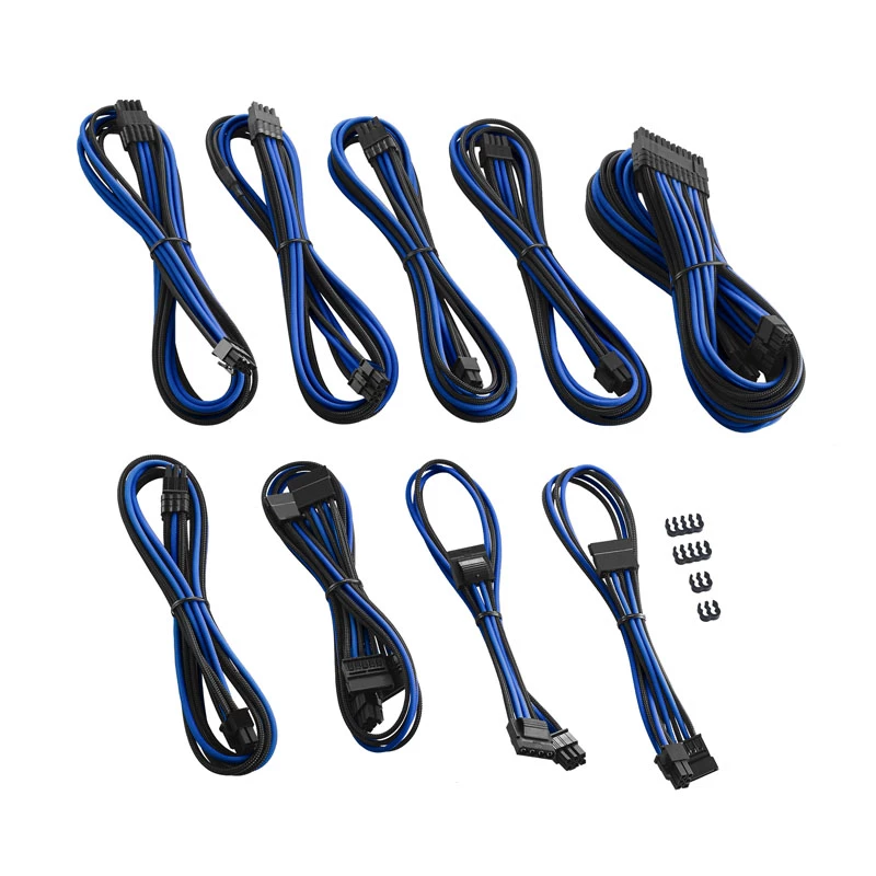 CableMod Kit de cables C-Series PRO ModMesh para Corsair AXi/HXi/RM (etiqueta amarilla) - negro/azul