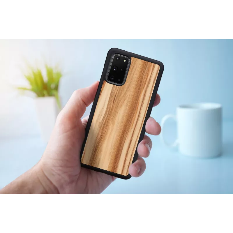 Funda para móvil man and wood Galaxy S20+ cappuccino negra – funda protectora para smartphone