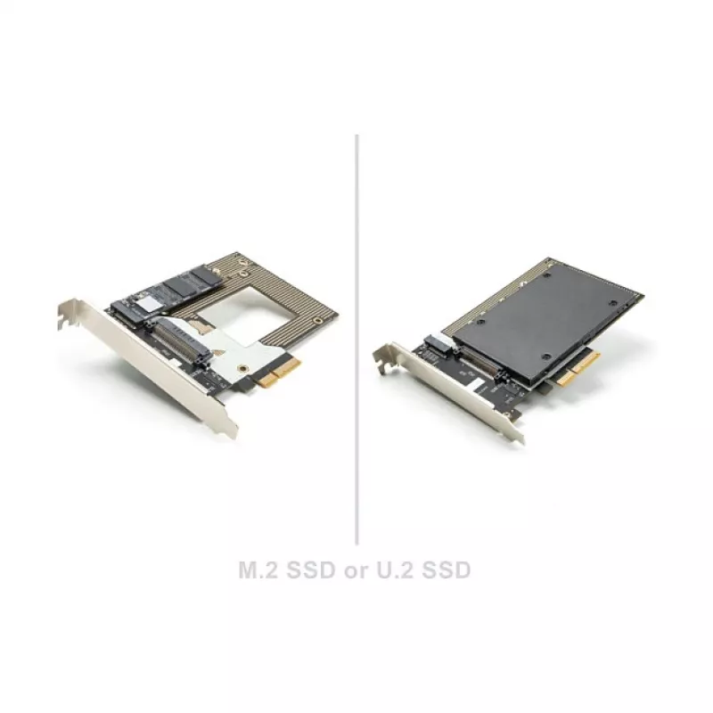 Tarjeta adaptadora M.2 / U.2 interna DELOCK 90854 — PCIe 4.0 (host: PCIe, salidas: M.2 Key M 110 mm, U.2)