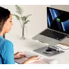 Soporte para portátil Unitek D1109B01 — soporte ajustable de aluminio con USB-C HDMI 4K PD 100W extraíble, 2x USB-A, RJ-45, para hasta 17