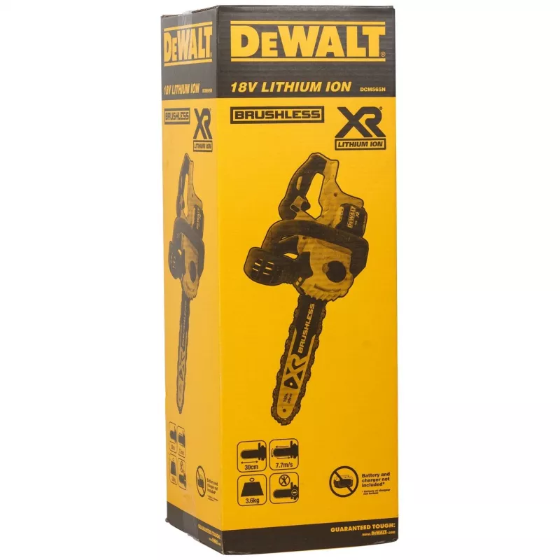 Motosierra DeWALT DCM565N-XJ — inalámbrica a batería, espada de 30 cm, capacidad de batería 5 Ah, depósito de aceite 0,14 L