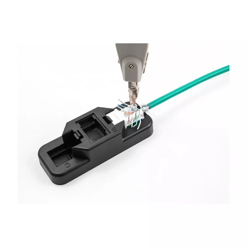 DeLOCK Keystone LSA set RJ45 RJ11 Cat.6 negro soporte con clip