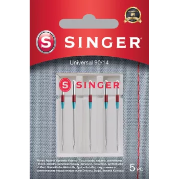 Agujas de máquina de coser SINGER 90/14 Universal para tejidos, pack de 5
