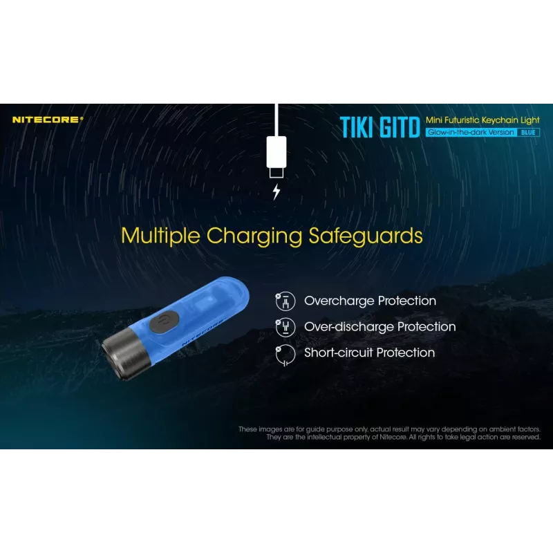 Nitecore TIKI GITD BLUE linterna, serie T, 300 lúmenes