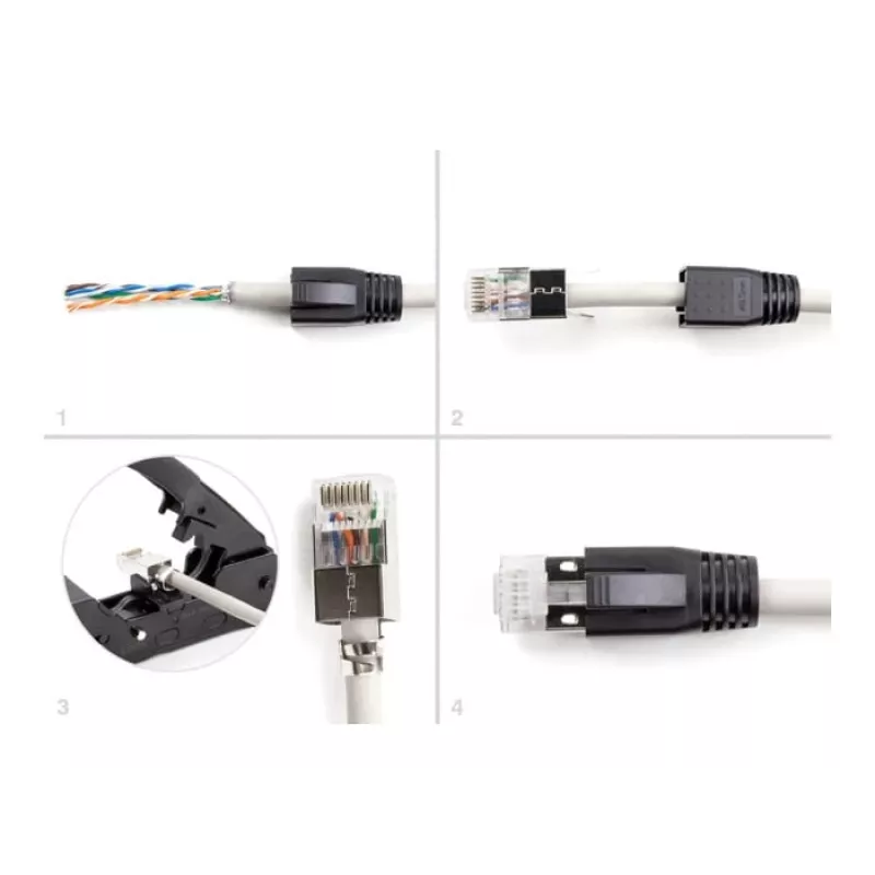 Conector de cable DeLOCK 66903 RJ-45 negro metálico conector macho 25 uds.
