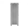 Armario rack LANBERG FF01-8047-12SL 47U 800x1000 mm gris con puertas de cristal delanteras y traseras y espacio para panel LCD
