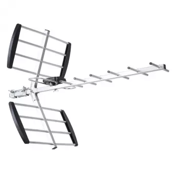 Antena direccional LIBOX LB1600 de 16 elementos pasiva DVB-T, UHF 470–790 MHz, VHF 174–230 MHz, ganancia 18 dB, filtro LTE