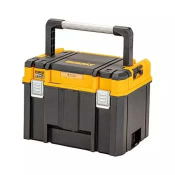 Caja de herramientas DeWalt DWST83343-1 — aluminio/plástico, impermeable, tapa abatible, con cierre, 1 compartimento, 440×333×323 mm