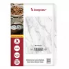 Báscula de cocina Beper P102BIL004 - digital, 5 kg, 1 g, mármol blanco