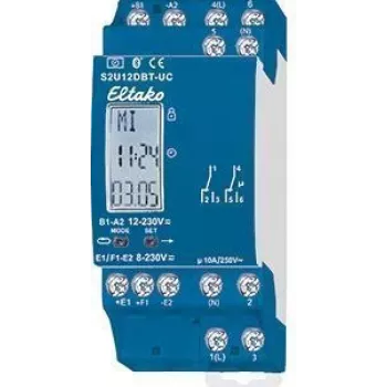 Temporizador de 2 canales Eltako S2U12DBT-UC 230V Bluetooth — relé de conmutación programable