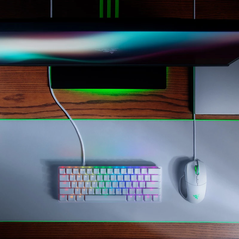 Teclado gaming Razer Huntsman Mini USB QWERTY inglés blanco