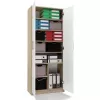 Archivador OLIV 2D 74x35x180 cm, roble Sonoma/blanco