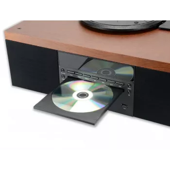 Tocadiscos AKAI ATT-14BT con Bluetooth, accionamiento por correa, preamplificador fono integrado, salida USB