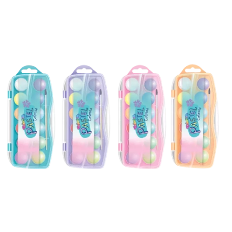 Set de acuarela colorino 85443PTR — 12 colores, paleta compacta, para colegio y hobby
