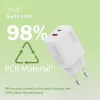 Cargador USB GaN de interior DIGITUS DA-10301 — 30W, 1× USB-C, 1× USB-A, 100–240V, blanco