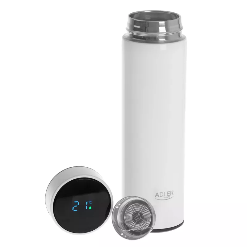 Adler | Botella isotérmica | AD 4506w | Material acero inoxidable/silicona | Blanco