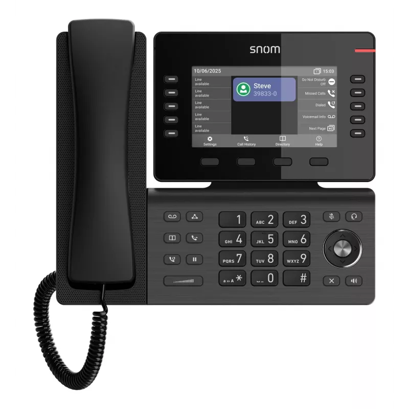 Teléfono IP Snom D815WB Negro — Pantalla IPS de 5 inch, Gigabit Ethernet, Wi‑Fi 802.11n/ac, PoE, Bluetooth