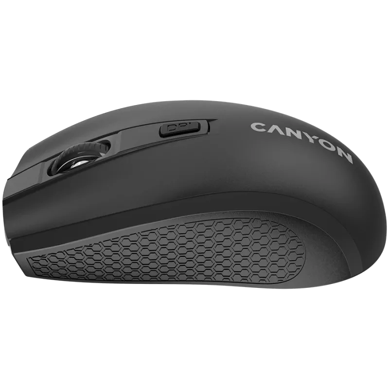 Ratón inalámbrico CANYON MW-7, 2,4 GHz, 6 botones, DPI 800/1200/1600, con 1 pila AA, tamaño 110*60*37 mm, 58 g, negro