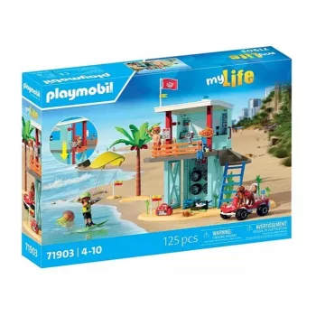Set de juego PLAYMOBIL Torre de rescate y buggy de playa 71903 – set de juego con torre y buggy