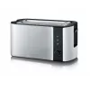 Tostador automático de ranura larga AT 2590 (acero inoxidable/negro, 1.400 vatios, para 4 rebanadas de pan)