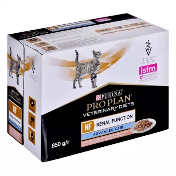 Comida húmeda para gatos Purina Nestlé NF Renal Function Feline Salmon 10 x 85 g dieta veterinaria