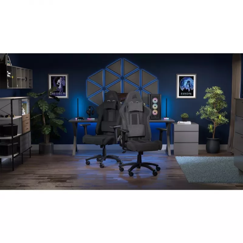 CORSAIR - Silla gaming TC100 RELAXED (Tejido – Gris/Negro)