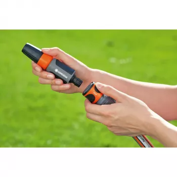 Gardena 18214-20 Water Stop conector de manguera 19 mm (3/4″), negro/naranja