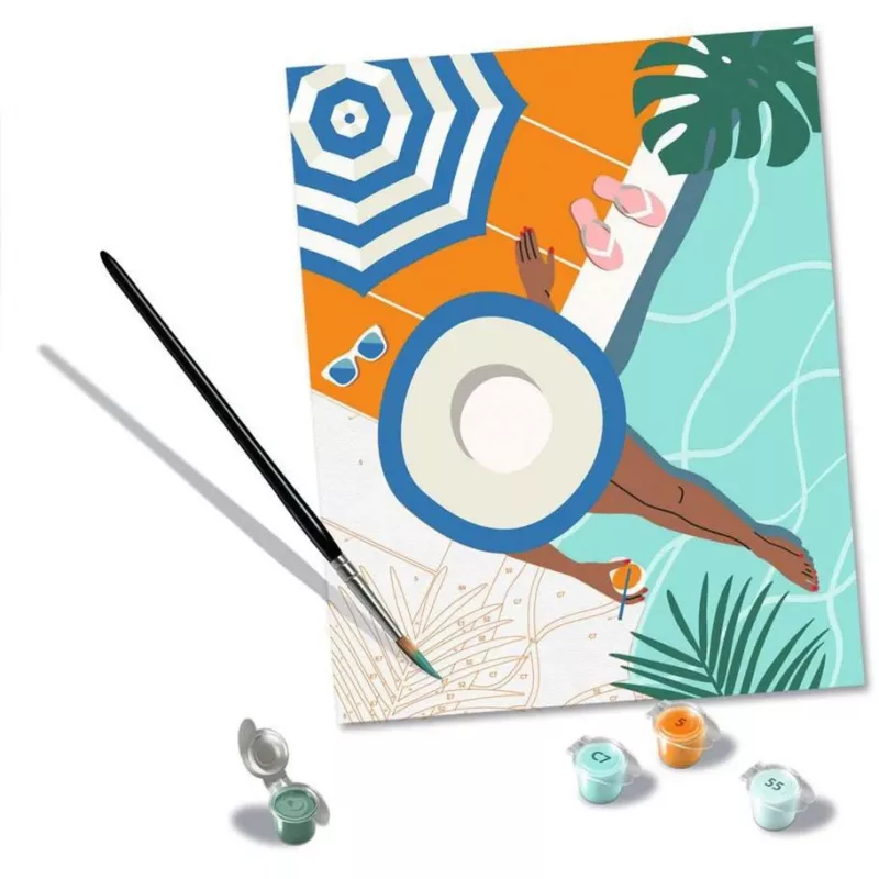 Set de pintar por números Ravensburger CreArt – Pool Time (set de pintura, modelo 25523)