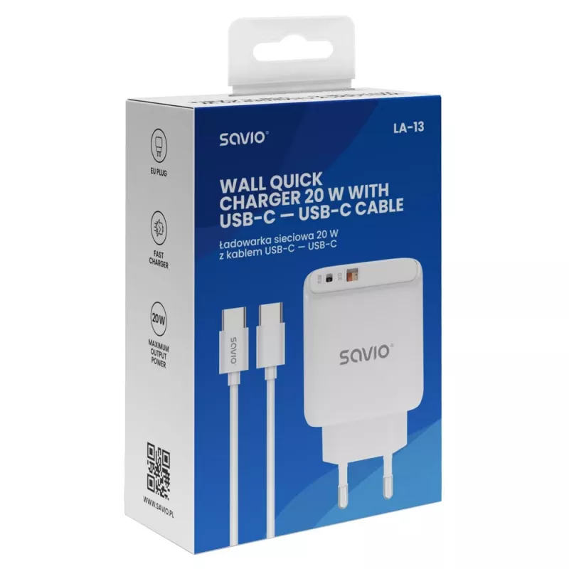 Savio LA-13 cargador para dispositivos móviles universal blanco AC carga rápida interior
