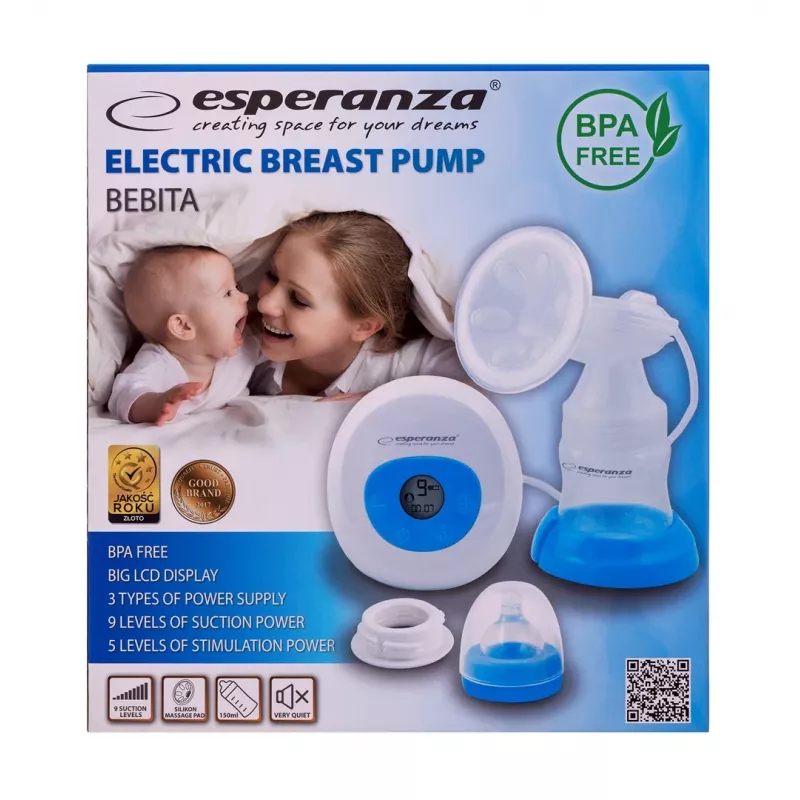 Esperanza BEBITA ECM001B Sacaleches eléctrico, 150 ml, azul
