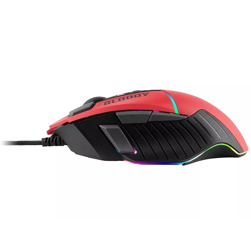 Ratón gaming A4Tech Bloody W95Max – diestro, con cable USB, 12000 DPI, 1 ms, 250 ips, 50 M de clics, 146 g