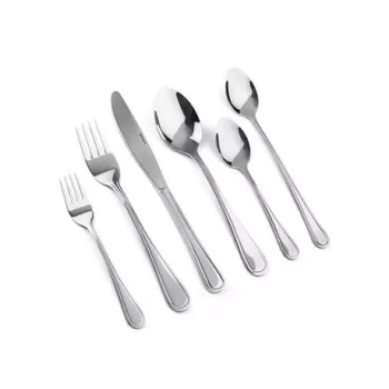 Cubertería LAMART LT5006 – cubertería de acero inoxidable de 48 piezas, incluye cucharas soperas, cuchillos, tenedores, cucharillas, tenedores de postre, cucharas largas