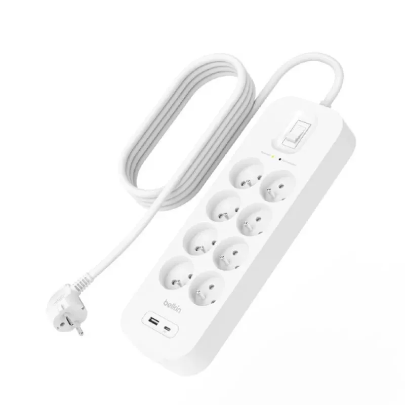 Protector de sobretensión Belkin SRB003CA2M 8 tomas AC 900 J blanco 2 m