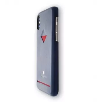 Carcasa trasera con ranura para tarjetas VixFox para iPhone 7/8 Plus — azul marino, funda protectora trasera con compartimento para tarjetas