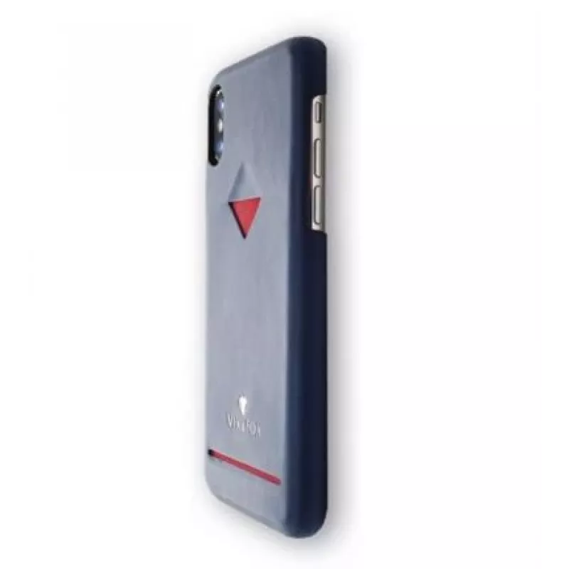 Carcasa trasera con ranura para tarjetas VixFox para iPhone 7/8 Plus — azul marino, funda protectora trasera con compartimento para tarjetas