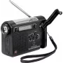 Radio portátil Renkforce RF-CR-200 FM, MW, KW recargable, panel solar, manivela, función de alarma, linterna negra (RF-4694806)