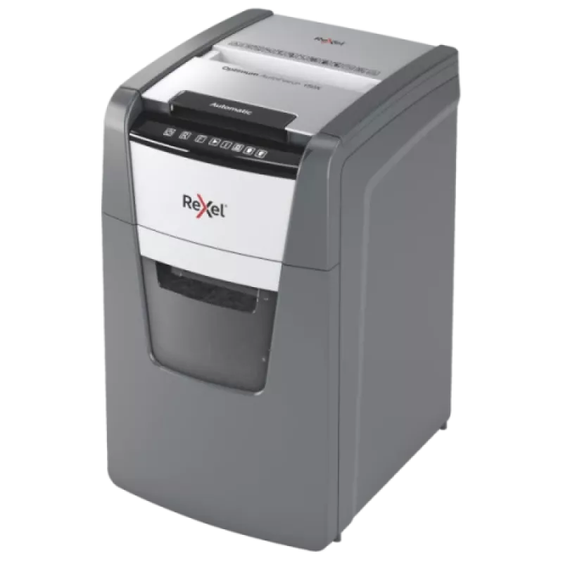 Destructora de papel automática Rexel Optimum AutoFeed+ 150X con corte en partículas P4