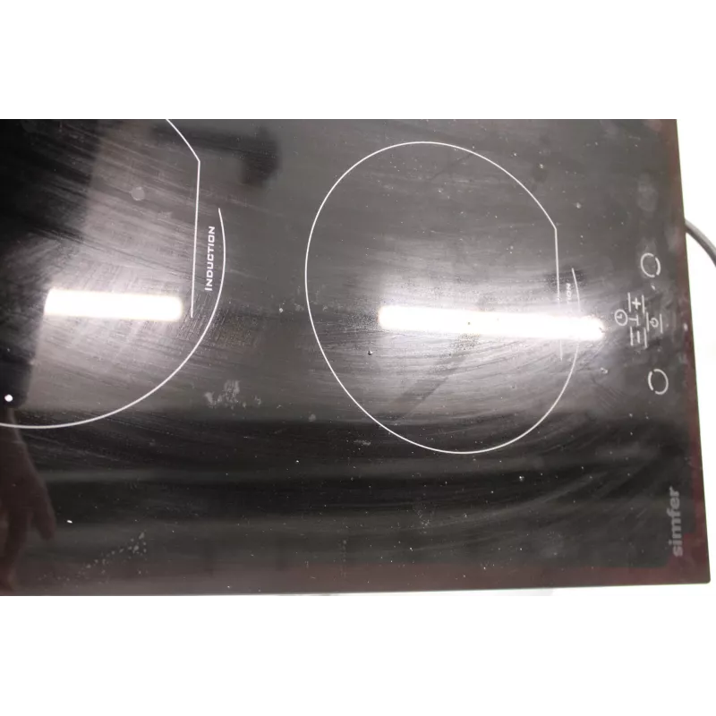 Placa de inducción empotrable SIMFER H3.020.DEISP, 2 zonas de cocción, control táctil, temporizador, negro – embalaje dañado, arañazos en la parte trasera
