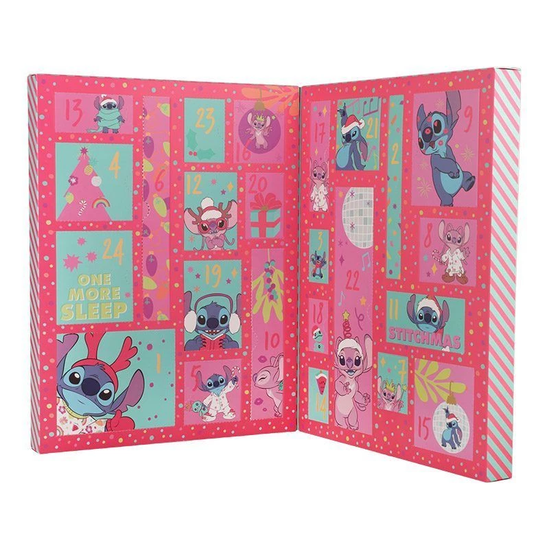 Calendario de adviento Paladone Stitch Stationery 24 días con 24 artículos de papelería únicos