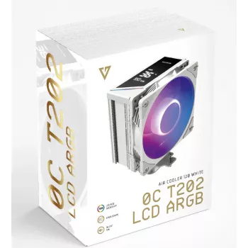 MODECOM Volcano 0C T202 LCD ARGB disipador de CPU por aire 12 cm blanco