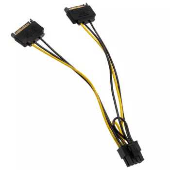Adaptador 2x SATA de 15 pines a 1x PCIe de 6 pines - Adaptador - Digital/Datos (AK-CBPW19-15)