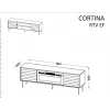 Mueble TV cama meble CORTINA EF 180×40×60 cm, negro, tablero superior de aglomerado, estructura negra