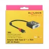 Adaptador de cable de vídeo DeLOCK 62994 USB Type-C a VGA 0,2 m negro