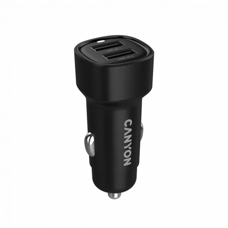CANYON Cargador para coche OnDrive 24 24W 2xUSB-A Negro